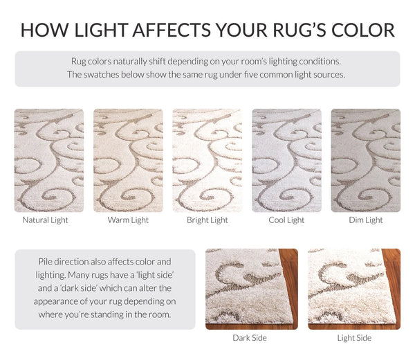 Florida Cream, Beige Plush Shag Rug Round Rug - Image 1