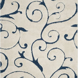 Florida Cream, Blue Floral Plush Shag Rug - Image 1