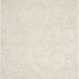 Florida Cream Floral Plush Shag Rug - Image 1