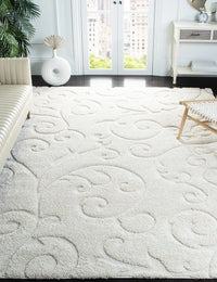 Florida Cream Floral Plush Shag Rug - Image 3