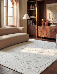 Florida Cream Floral Plush Shag Rug - Image 4