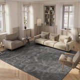 Florida Grey, Beige Floral Plush Shag Rug - Image 3