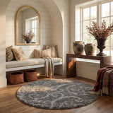 Florida Grey, Beige Floral Plush Shag Rug - Image 6