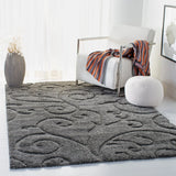Florida Grey, Beige Floral Plush Shag Rug - Image 7