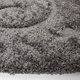 Florida Grey, Beige Plush Shag Rug Round Rug - Image 1