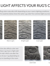 Florida Grey, Beige Plush Shag Rug Round Rug - Image 3