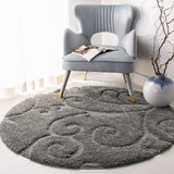 Florida Grey, Beige Plush Shag Rug Round Rug - Image 5