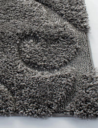 Florida Grey, Beige Plush Shag Rug Runner Rug - Image 1