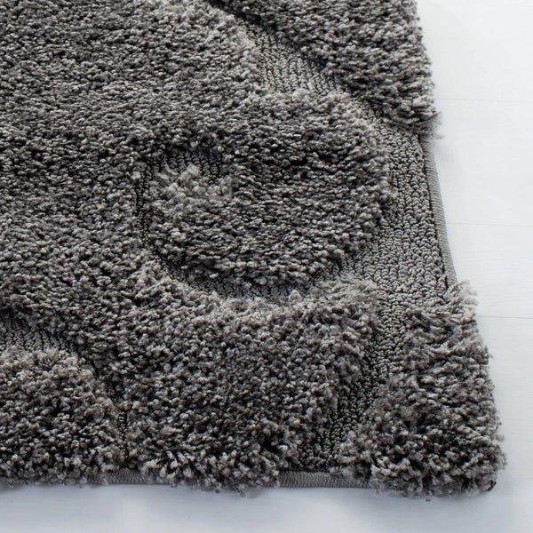 Florida Grey, Beige Plush Shag Rug Runner Rug - Image 1