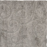 Florida Grey, Beige Plush Shag Rug Runner Rug - Image 2