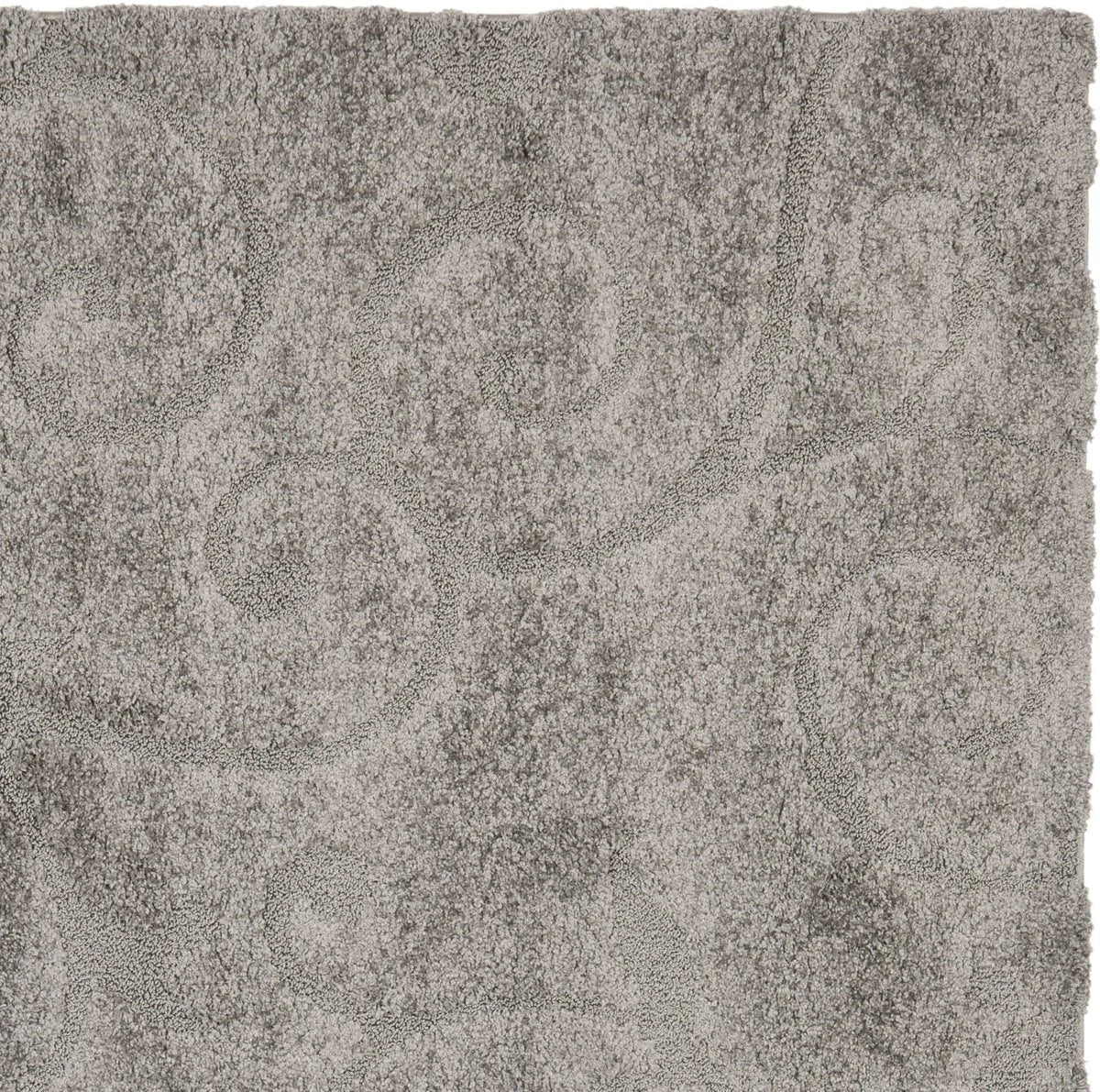Florida Grey, Beige Plush Shag Rug Runner Rug - Image 2