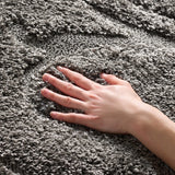 Florida Grey, Beige Plush Shag Rug Runner Rug - Image 4