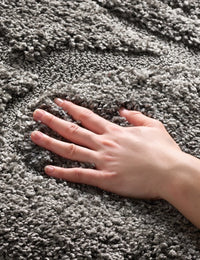 Florida Grey, Beige Plush Shag Rug Runner Rug - Image 4