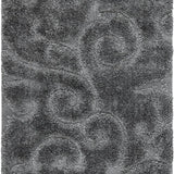 Florida Grey, Beige Plush Shag Rug Runner Rug - Image 5