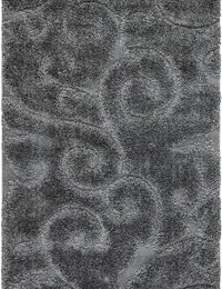 Florida Grey, Beige Plush Shag Rug Runner Rug - Image 5