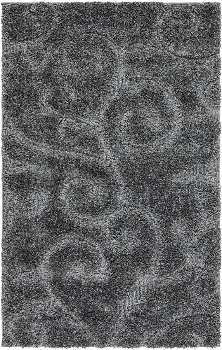 Florida Grey, Beige Plush Shag Rug Runner Rug - Image 5