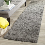 Florida Grey, Beige Plush Shag Rug Runner Rug - Image 6