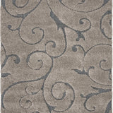 Florida Grey, Light Blue Floral Plush Shag Rug - Image 1