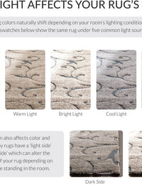 Florida Grey, Light Blue Floral Plush Shag Rug - Image 7