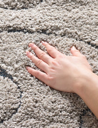 Florida Grey, Light Blue Floral Plush Shag Rug - Image 8