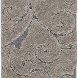 Florida Grey, Light Blue Floral Plush Shag Rug - Image 9