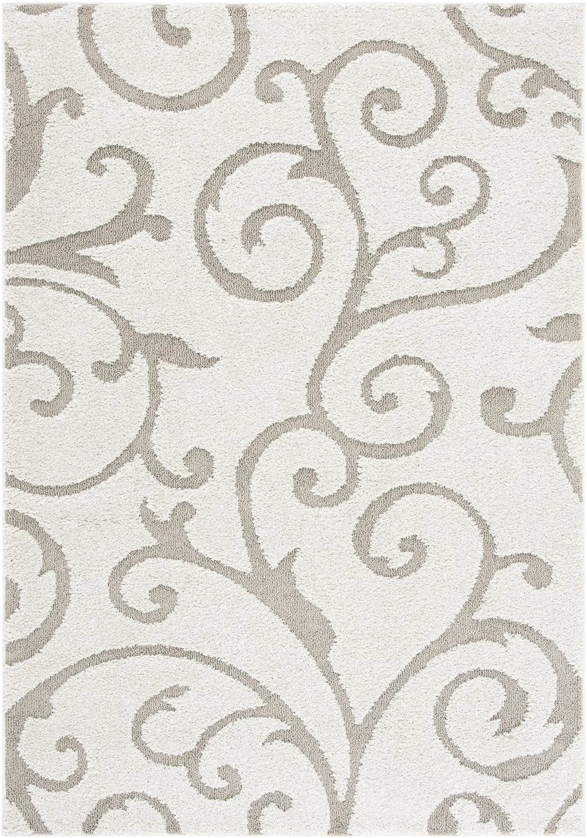 Florida Ivory, Beige Floral Plush Shag Rug - Image 1