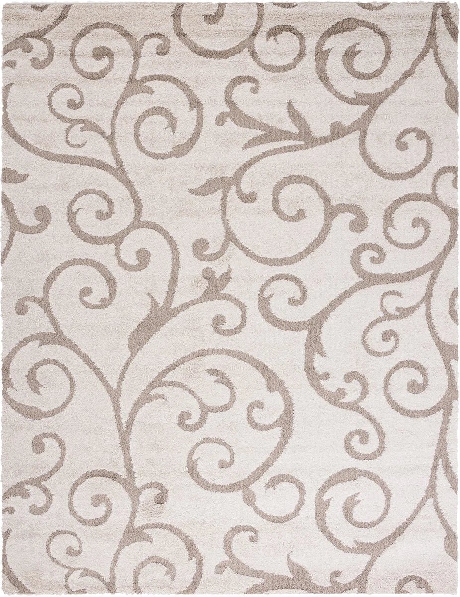 Florida Ivory, Beige Floral Plush Shag Rug - Image 7