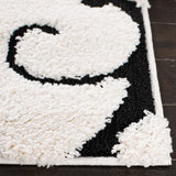 Florida Ivory, Black Floral Plush Shag Rug - Image 2