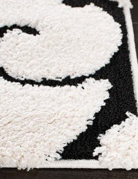 Florida Ivory, Black Floral Plush Shag Rug - Image 2