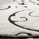 Florida Ivory, Black Floral Plush Shag Rug - Image 8