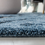 Florida Light Blue, Cream Plush Shag Rug Round Rug - Image 6