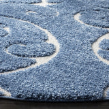 Florida Light Blue, Cream Plush Shag Rug Runner Rug - Image 3