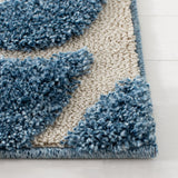 Florida Light Blue, Cream Plush Shag Rug Runner Rug - Image 4