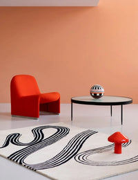 Flow Abstract Hand-Tufted Wool Rug - Image 1
