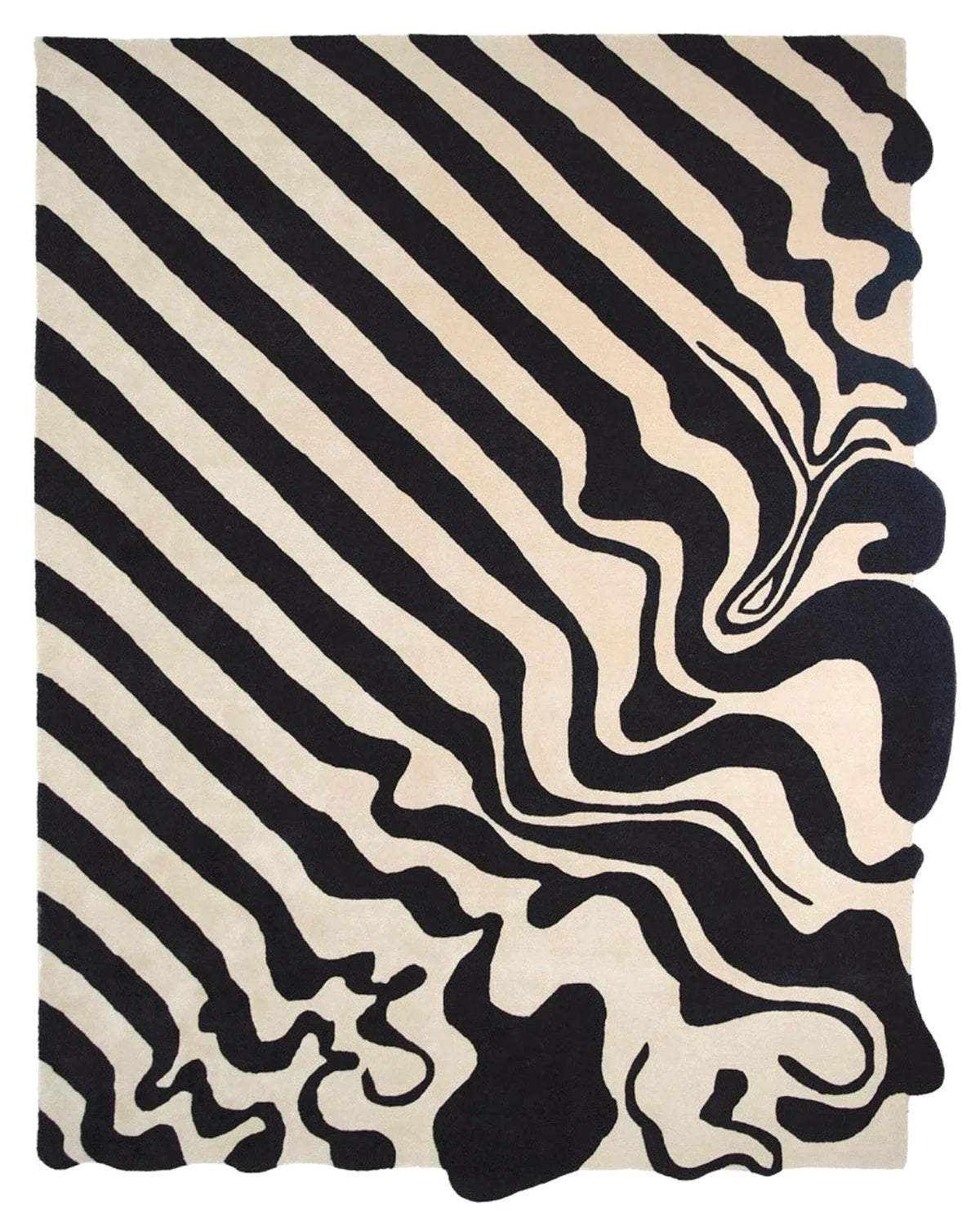 Fluid Irregular Hand-Tufted Wool Rug - Image 3