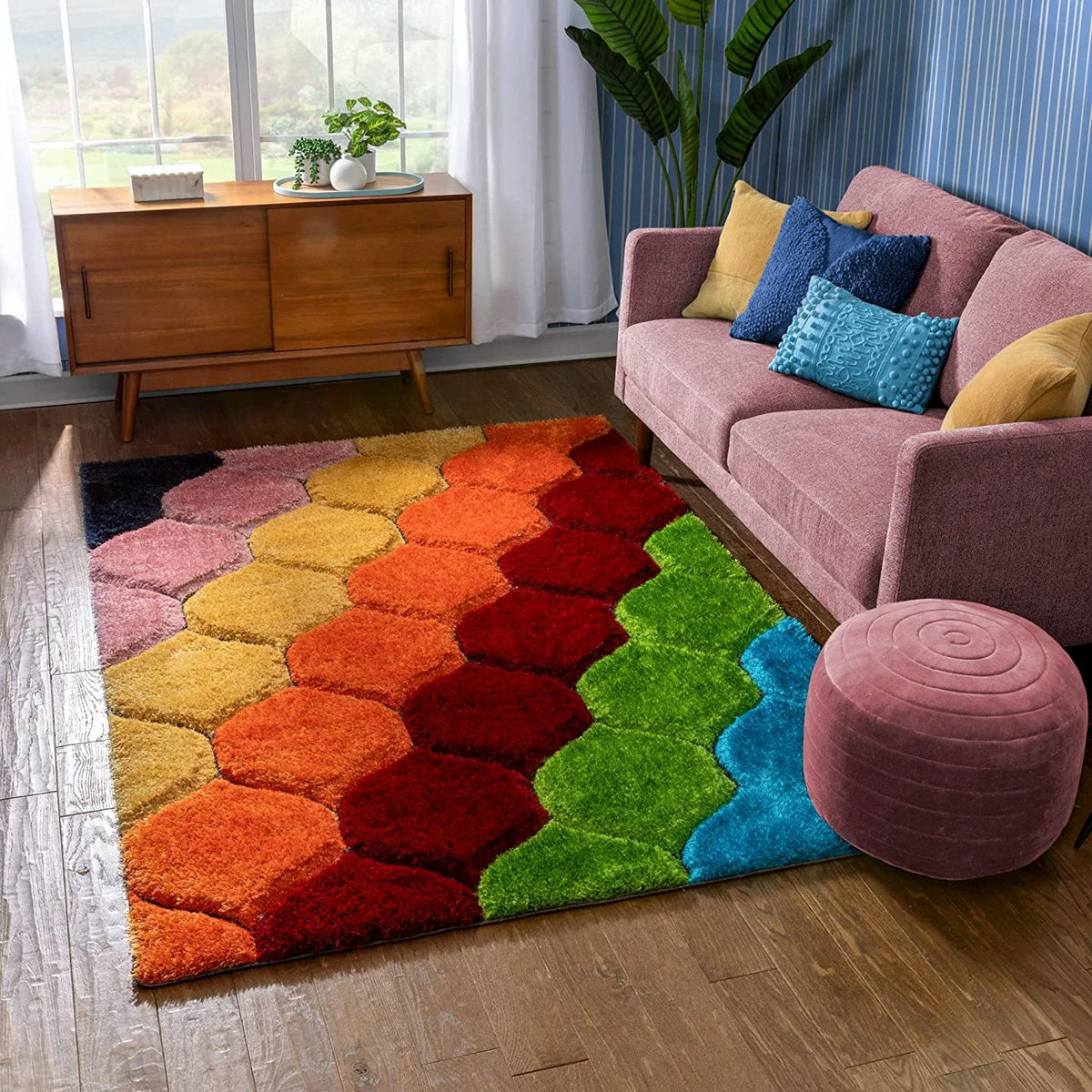 Football D Plush Shag Rug - Image 1