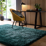Forest Green Solid Plush Shag Rug - Image 1