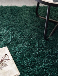Forest Green Solid Plush Shag Rug - Image 4