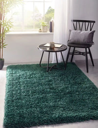 Forest Green Solid Plush Shag Rug - Image 5