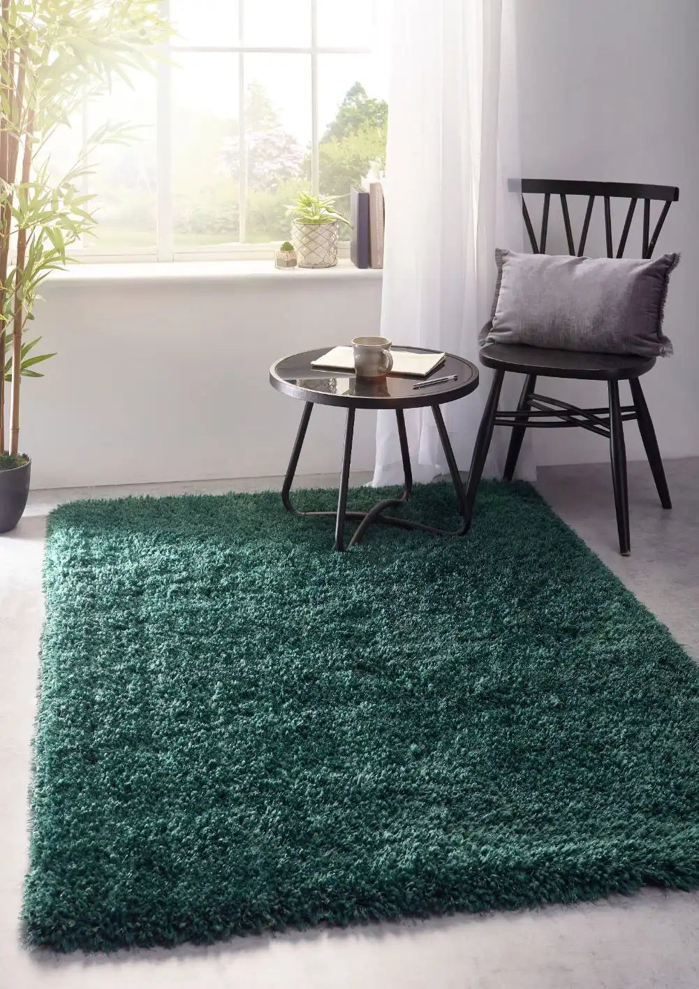 Forest Green Solid Plush Shag Rug - Image 5