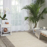 Frame Ivory, Silver Modern Plush Shag Rug - Image 1