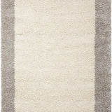 Frame Ivory, Silver Modern Plush Shag Rug - Image 2