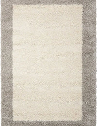 Frame Ivory, Silver Modern Plush Shag Rug - Image 2