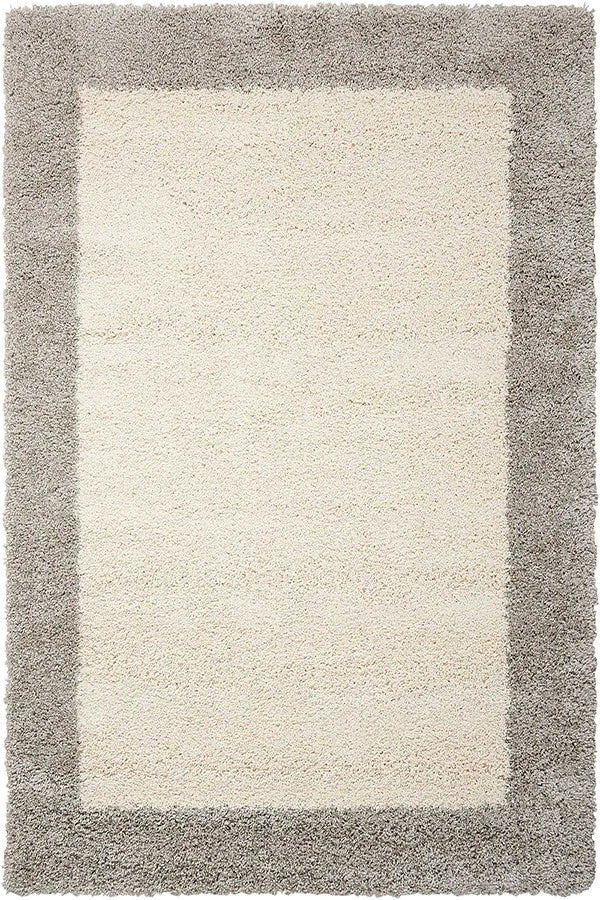 Frame Ivory, Silver Modern Plush Shag Rug - Image 2