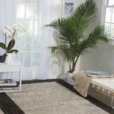 Frame Silver, Charcoal Modern Plush Shag Rug - Image 1