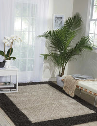 Frame Silver, Charcoal Modern Plush Shag Rug - Image 1