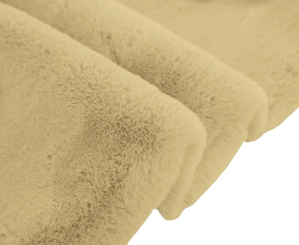 Gold Faux Rabbit Fur Rug - Image 2