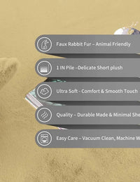 Gold Faux Rabbit Fur Rug - Image 4