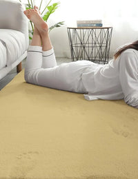 Gold Faux Rabbit Fur Rug - Image 5