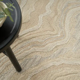 GRACE Beige Abstract Hand-Tufted Wool Rug - Image 2